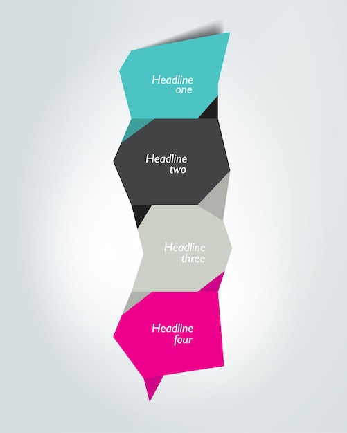 Step by step diagram Infographic flat tab