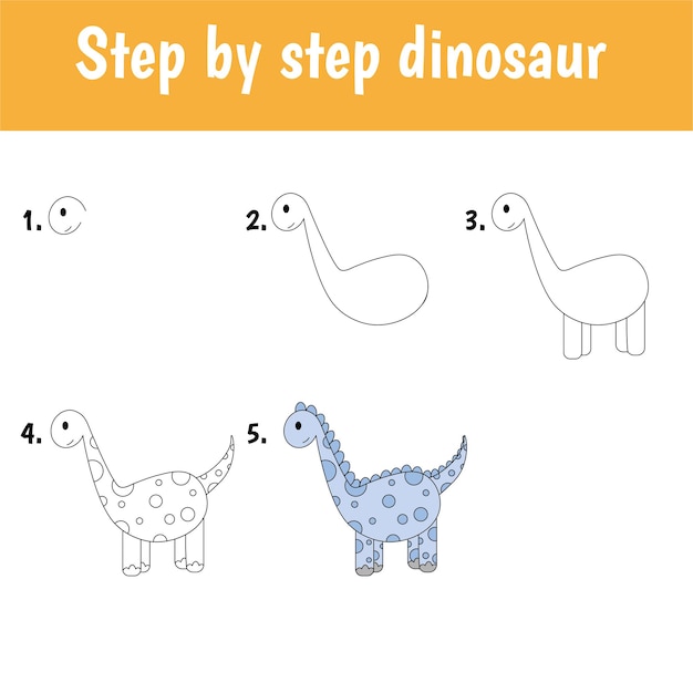 어린이를 위한 단계별 드로잉 공룡