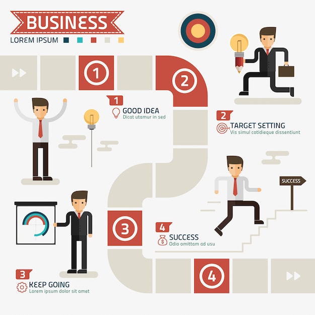 Vector step for success business concept