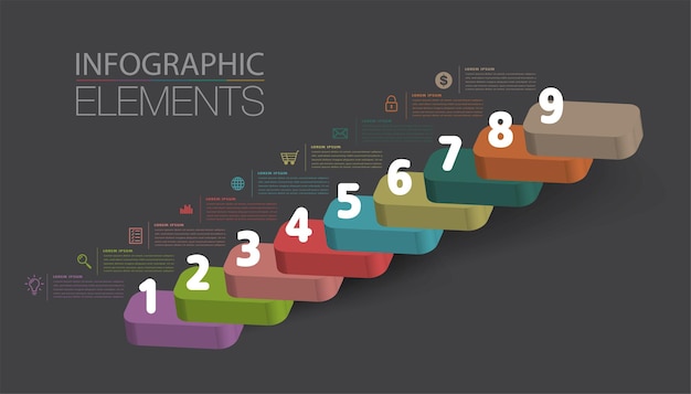 비즈니스 성공적인 개념 계단 인포 그래픽 벡터의 단계