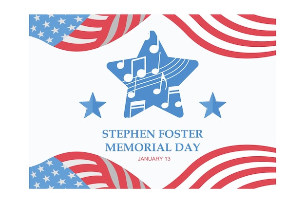 Stephen foster memorial day card o sfondo vettore piatto illustrazione moderna