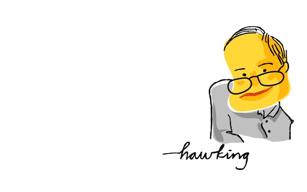 Stephen hawking in yellow and black sketch