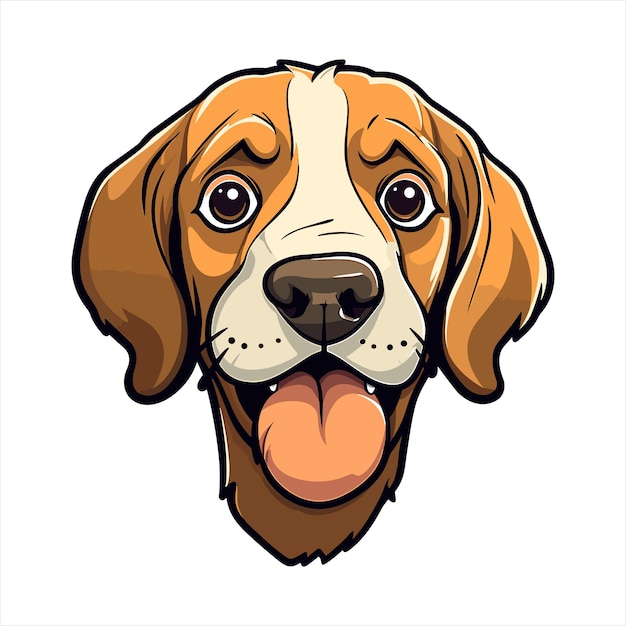 Stephens Cur Dog Breed Cute Cartoon Kawaii Character Animal Pet Isolated Sticker Illustration