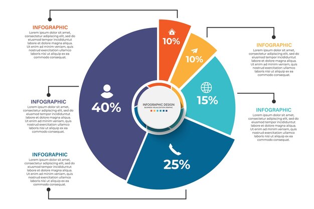 Steps business data visualization timeline process infographic template design with icons