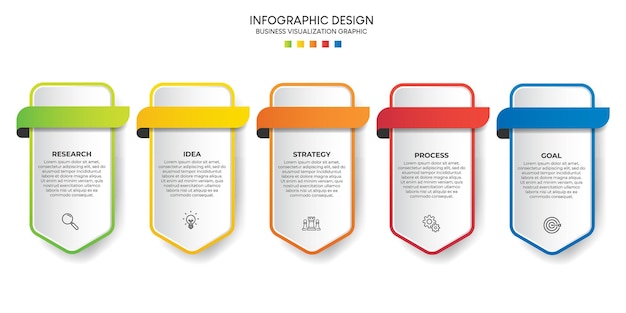 Steps business data visualization timeline process infographic template design with icons