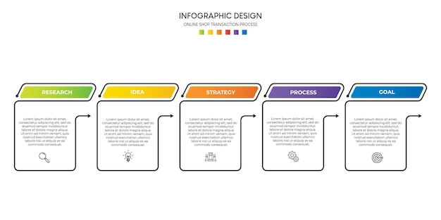 Steps business data visualization timeline process infographic template design with icons