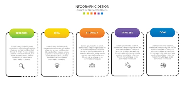 ステップビジネスデータの視覚化タイムラインプロセスインフォグラフィックテンプレートデザインアイコンで