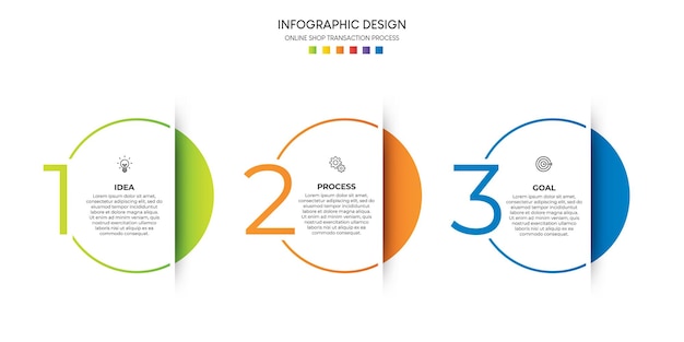 ステップビジネスデータの視覚化タイムラインプロセスインフォグラフィックテンプレートデザインアイコンで