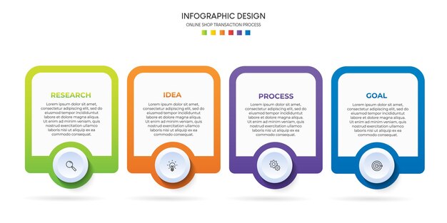 ステップビジネスデータの視覚化タイムラインプロセスインフォグラフィックテンプレートデザインアイコンで