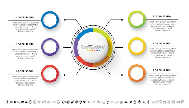 Vector steps business data visualization timeline process infographic template design with icons