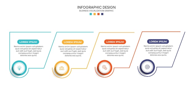 Steps business data visualization timeline process infographic template design with icons