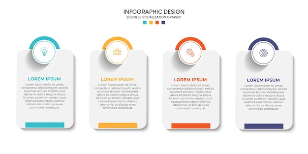 Vector steps business data visualization timeline process infographic template design with icons