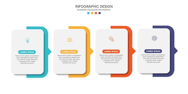 Vector steps business data visualization timeline process infographic template design with icons