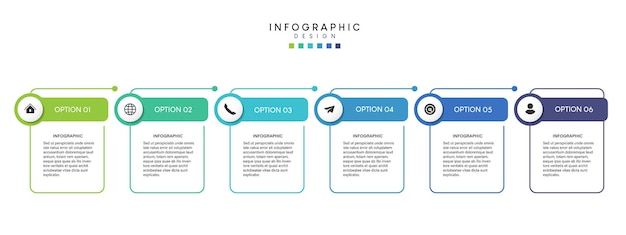 Passaggi per la progettazione del modello di infografica del processo di visualizzazione dei dati aziendali con le icone