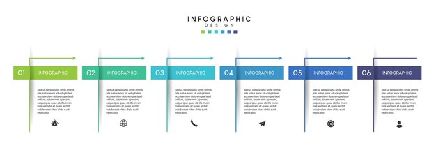 Passaggi per la progettazione del modello di infografica del processo di visualizzazione dei dati aziendali con le icone