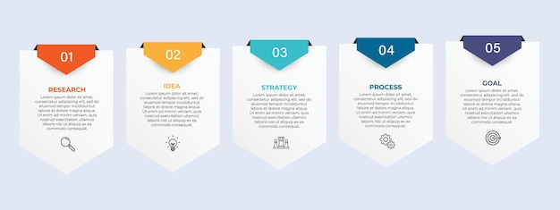 Steps business data visualization timeline process infographic template design with icons