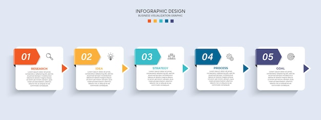 단계 비즈니스 데이터 시각화 타임 라인 프로세스 아이콘으로 infographic 템플릿 디자인