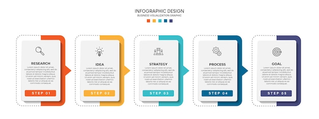 Steps business data visualization timeline process infographic template design with icons