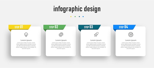 Steps business design infographic template