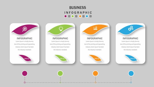 Steps business infographic template design