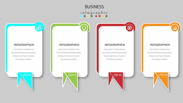 Steps business infographic template design