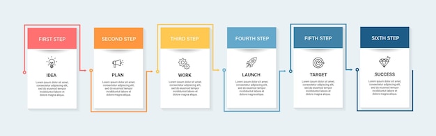 Steps business timeline infographic template design