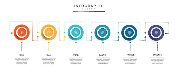 Passaggi di progettazione del modello di infografica timeline aziendale