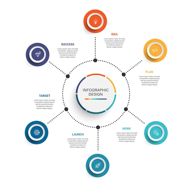 Steps business timeline infographic template design