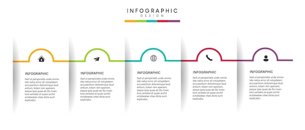 Vector steps business timeline process infographic template design with icons