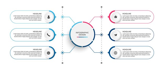 아이콘으로 비즈니스 타임 라인 프로세스 infographic 템플릿 디자인 단계