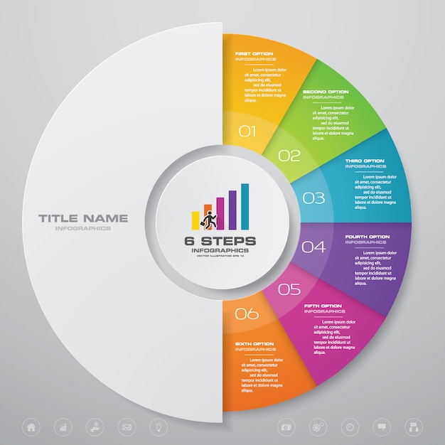 Steps cycle chart infographics elements.