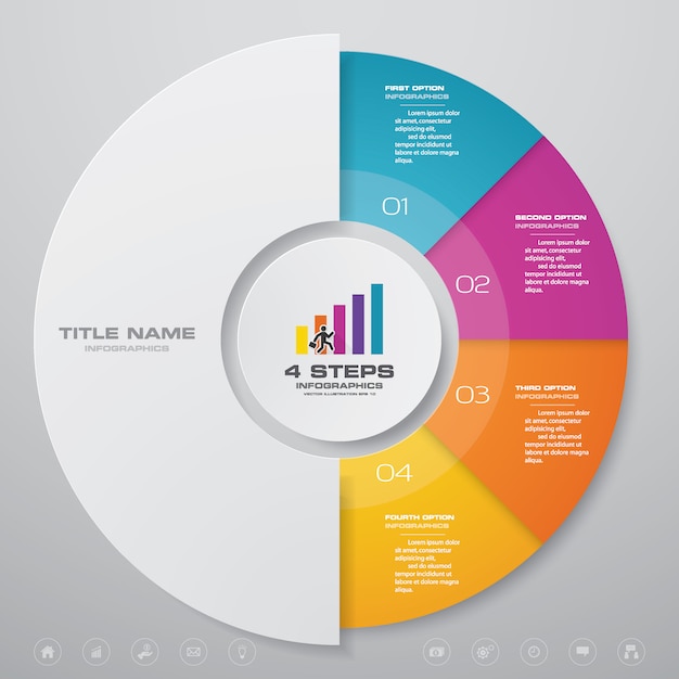 Vettore elementi del infographics del diagramma di ciclo di passi.