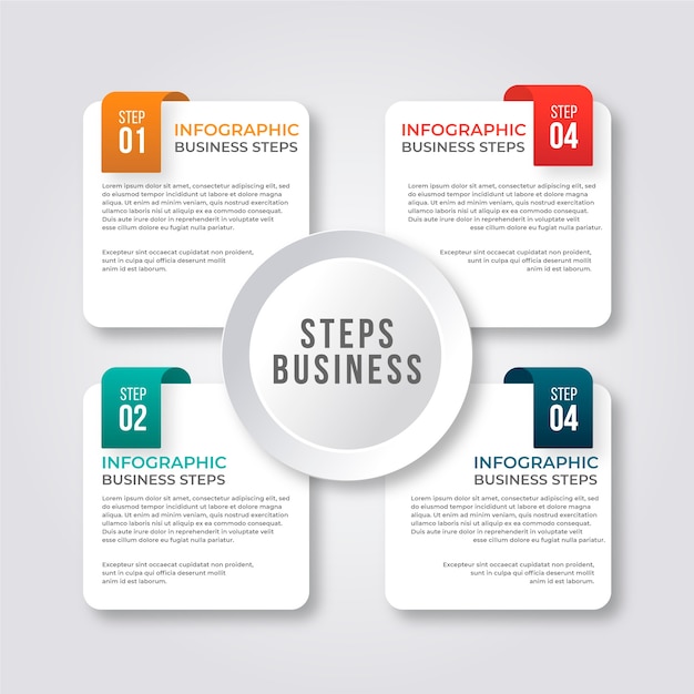 Steps infographic concept with evolution