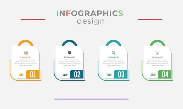 Шаги инфографики шаблон дизайна