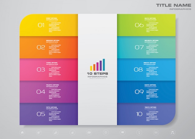 Elemento di infographics di processo processo grafico.