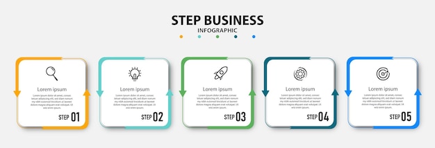 Steps timeline infographics design template