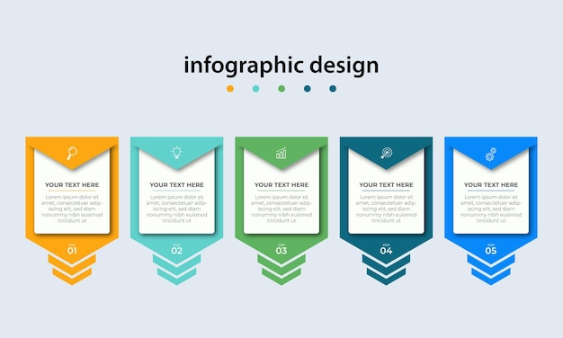 Passaggi timeline infografica modello di progettazione