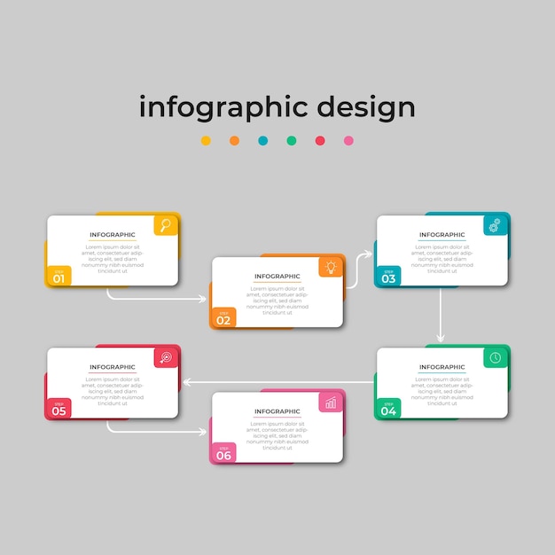 Steps timeline infographics design template