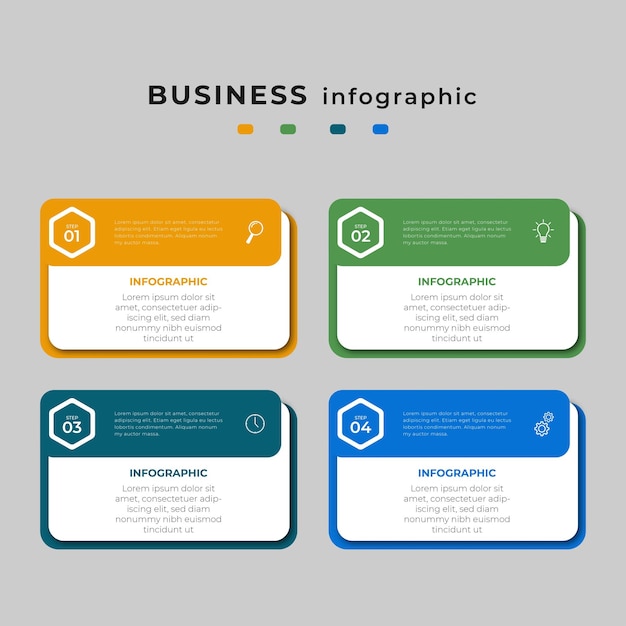 Passaggi timeline infografica modello di progettazione