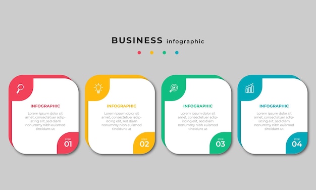Steps Timeline Infographics Design Template