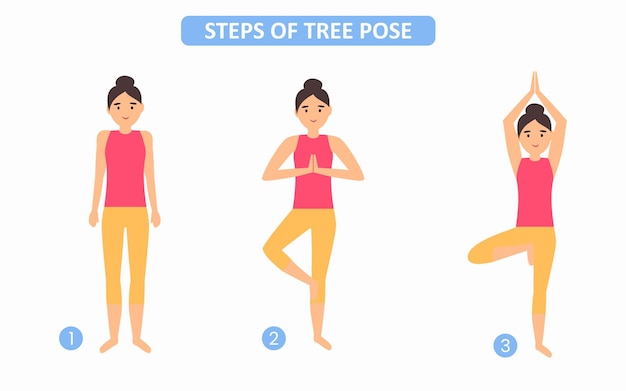 Premium Vector | Yoga tree pose