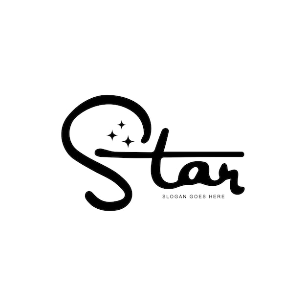 Ster belettering logo vector ontwerp