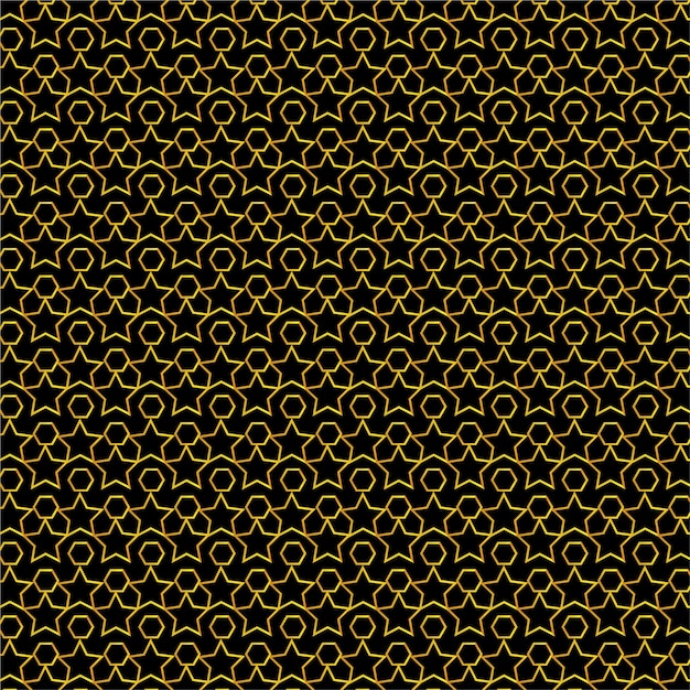Ster en Hexa patroon Golden Bell Golden Brown kleurverloop zwarte achtergrond vector bestand