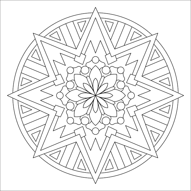 Ster Mandala Illustratie Voor Kleurplaat