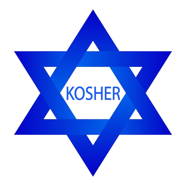 Ster van David blauwe gradiënt pictogram Kosher voedsel