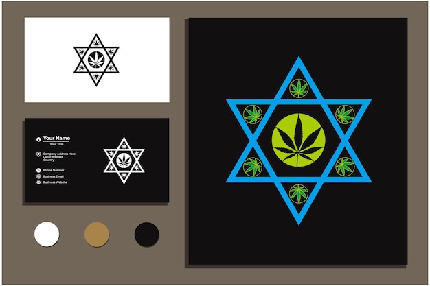 ster van david cannabis-logo met visitekaartje