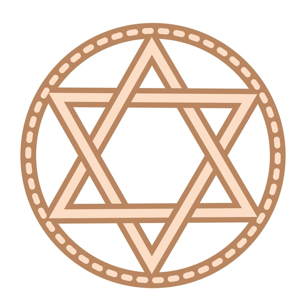 Vector ster van david een oud symbool versierd met scandinavische patronen beige modevormgeving