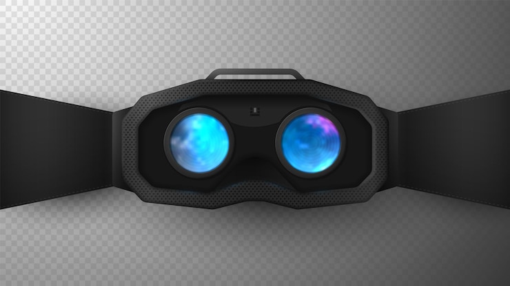 Vector stereoscopic vr 3d headset for metaverse and virtual reality isolated on transparent background