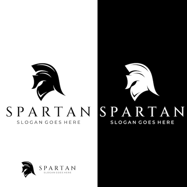 Sterk en dapper spartaans of spartaans oorlogskrijger helm logoOntworpen met het bewerken van sjabloon vectorillustraties