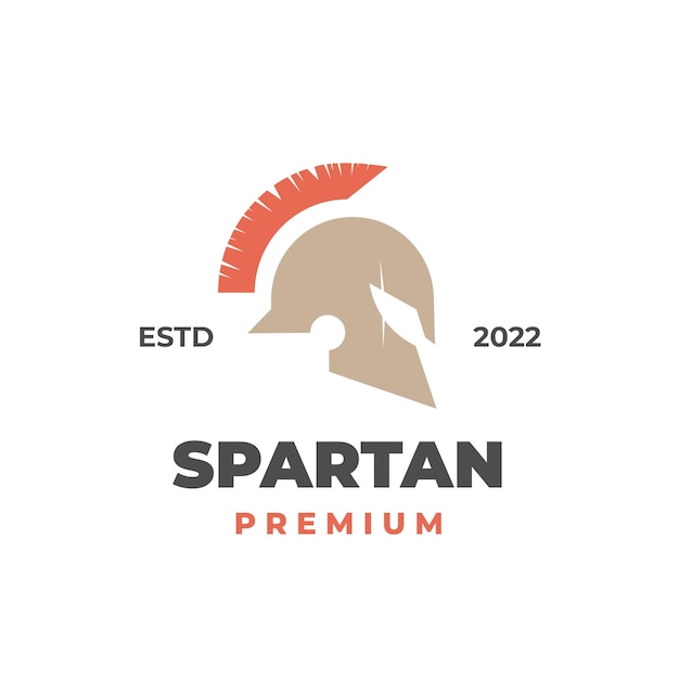 Sterk spartaans helm eenvoudig illustratie logo